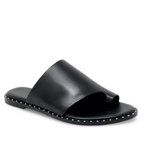 Charles David Trina Slip-On Toe Wrap Leather Flat Studded Sandals Size 10